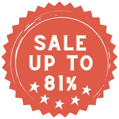 81% discount red sticker to use in your shop/restaurant or anything you want to sell.