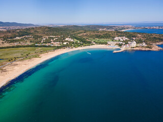 Fototapeta na wymiar Aerial view of The Driver Beach near resort of Dyuni, Bulgaria