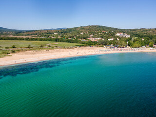 Naklejka premium Aerial view of The Driver Beach near resort of Dyuni, Bulgaria