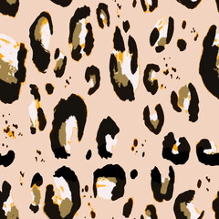 Seamless leopard pattern, jaguar texture, animal print.