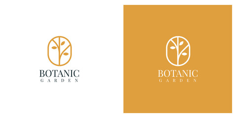 Botanic garden logo template design