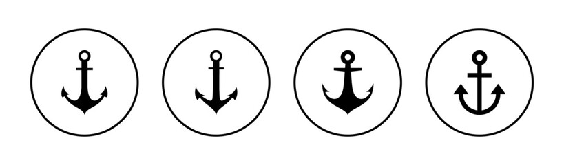 Anchor icons set. Anchor sign and symbol. Anchor marine icon. © avaicon