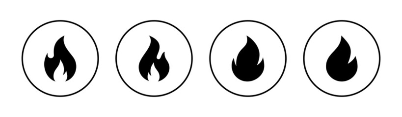 Fire icons set. fire sign and symbol
