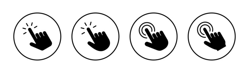 Hand click icons set. pointer sign and symbol. hand cursor icon