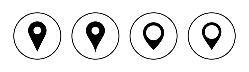 Pin icons set. Location sign and symbol. destination icon. map pin