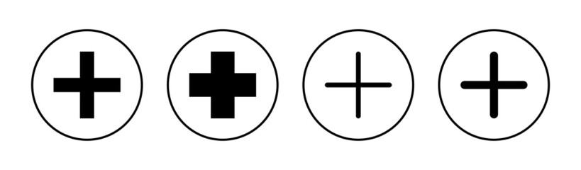 Obraz premium Plus Icons set. Add plus sign and symbol