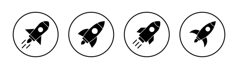 Rocket icons set. Startup sign and symbol. rocket launcher icon