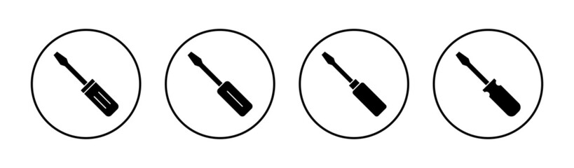 Screwdriver icons set.tools sign and symbol