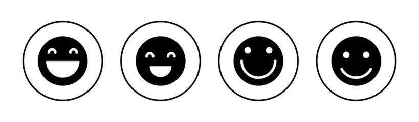 Fototapeta premium Smile icons set. smile emoticon icon. feedback sign and symbol
