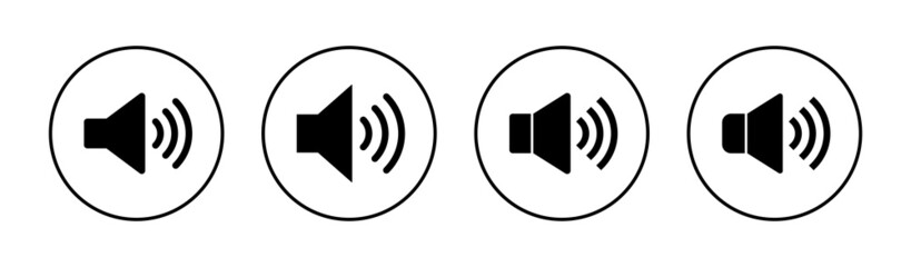 Speaker icons set. volume sign and symbol. loudspeaker icon. sound symbol