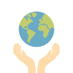 Earth Day celebration greeting card, Happy Earth Day lettering. Vector illustration