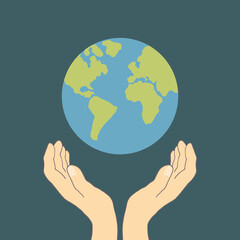 Earth Day celebration greeting card, Happy Earth Day lettering. Vector illustration