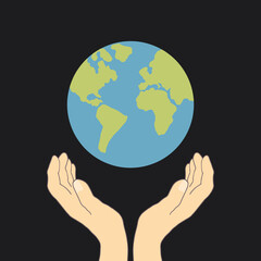 Earth Day celebration greeting card, Happy Earth Day lettering. Vector illustration