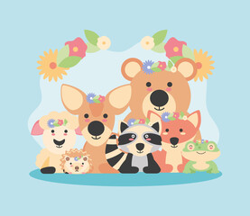 Obraz premium animals spring flowers