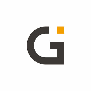 letter g i simple geometric logo vector