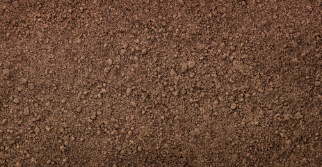 organic soil background, brown ground texture closeup