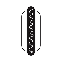 Hot dog grey white vector icon