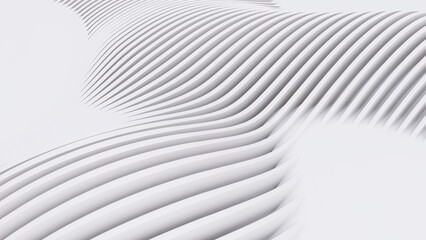 Abstract Curved Shapes. White Circular Background.