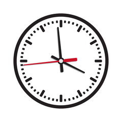 Clock Time icon on background, editable, Vector illustration on white background
