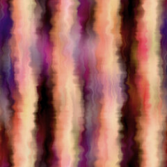 Bleed vertical stripe summer tie dye batik beach wear pattern. Seamless variegated gradient space dyed shibori effect. Washed out painterly trendy fashion print background. 