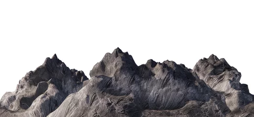 Zelfklevend Fotobehang Stenen berg knipsel landschap scène 3D-rendering © safri