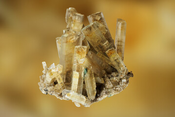 Druse of gypsum in detail with crystals.