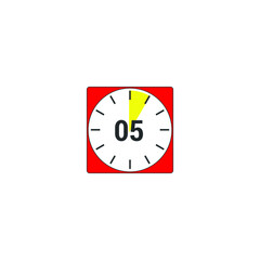 Countdown Timer vector icons. Stopwatch icons set in flat style, digital timer. clock and watch, countdown symbol. Full rotation countdown timer. white background