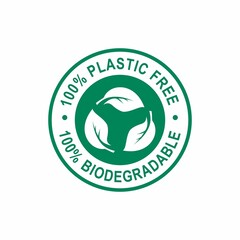 100% biodegradable and plastic free logo design. Suitable for product label