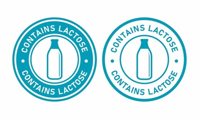 Contains lactose badge logo design