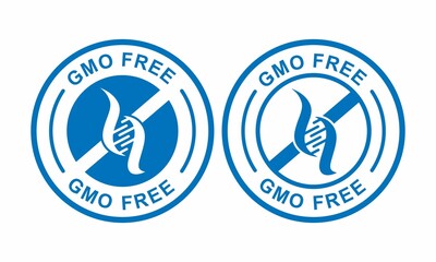 GMO free badge logo. This for product label - obrazy, fototapety, plakaty
