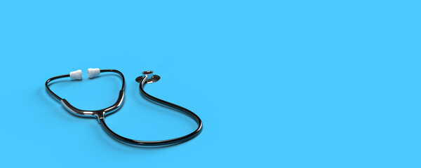 Stethoscope accessory healthcare cardiology physician treatment therapy patient for doctor nurse scientist technology sick illness covid-19 delta omicron coronavirus disease pandemic.3d render