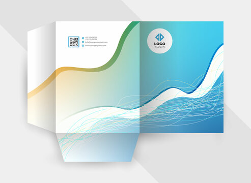 Creative presentation folder template or brochure cover design with vector