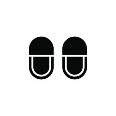 Sandal, Footwear, Slipper, Flip-Flop Solid Icon Vector Illustration Logo Template. Suitable For Many Purposes.