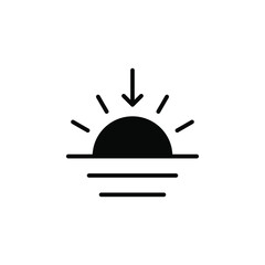 Sunrise, Sunset, Sun Solid Icon Vector Illustration Logo Template. Suitable For Many Purposes.