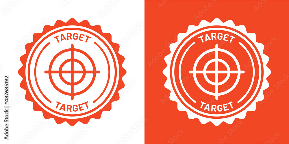 Poster focus target icon in red design. target goal icon vector illustration.
