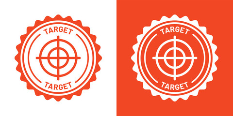 Obraz premium Focus target icon in red design. Target goal icon vector illustration.