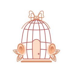 cage with flowers