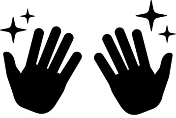 ピカピカの手のシルエット・ピクトグラム