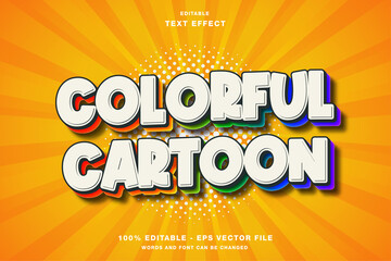 Colorful Cartoon 3D Editable Text Effect