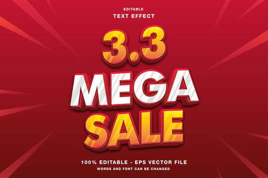 3.3 Mega Sale 3d promotion editable text effect