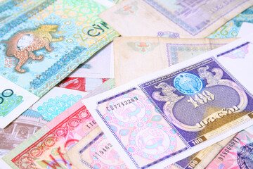 Uzbekistan Paper Money Close up. Paper Currency Close up