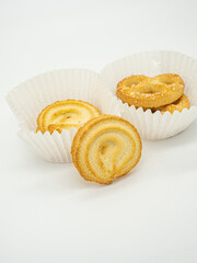 Butter cookies with varied shapes