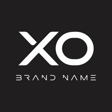 The Letters X And O. Minimalistic Design Letter Logo On Black Background