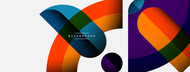 Obraz premium Trendy shapes, color minimal design composition, lines and shadows for wallpaper banner background or landing page