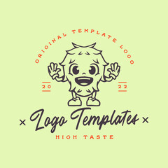 cute cartoon character logo. cute character template logo.