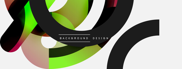 Round shapes circles and other geometric forms. Vector illustration for wallpaper banner background card or landing page