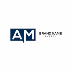 AM, MA Letter Logo Design Template Vector