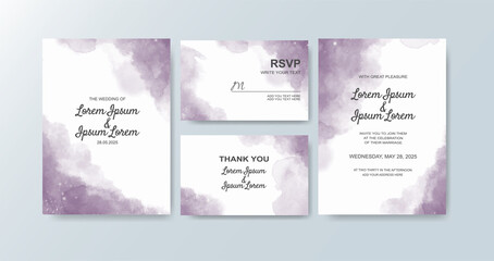 Wedding invitation with abstract watercolor background