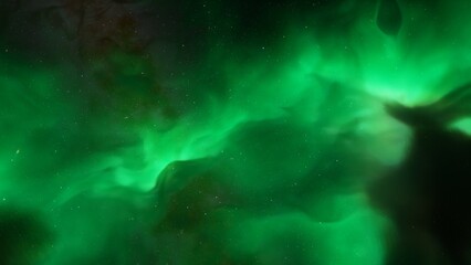 Colorful smoke clouds on dark background 3d render