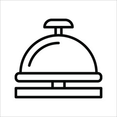 Hotel Bell Icon. Reception bell line icon, outline vector sign, linear pictogram. Help desk symbol isolated on white background